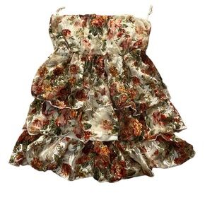 Ruffle Vintage Flowery Blouse Top